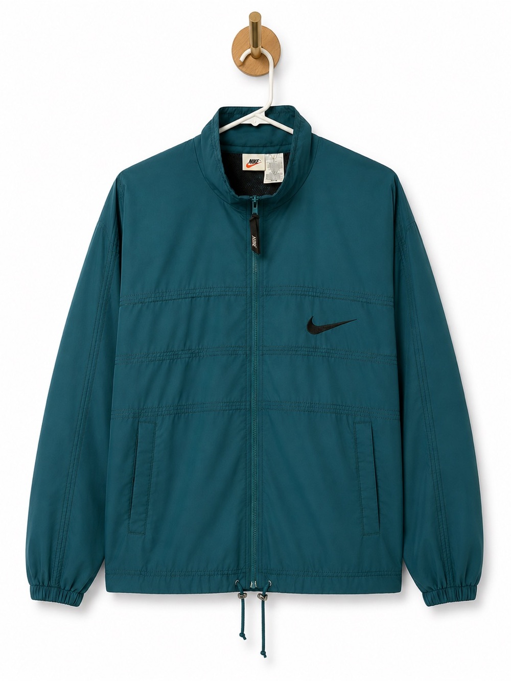 Vintage Nike 90s Windbreaker Jacket Teal Mesh Lined Swoosh Men’s Oversized